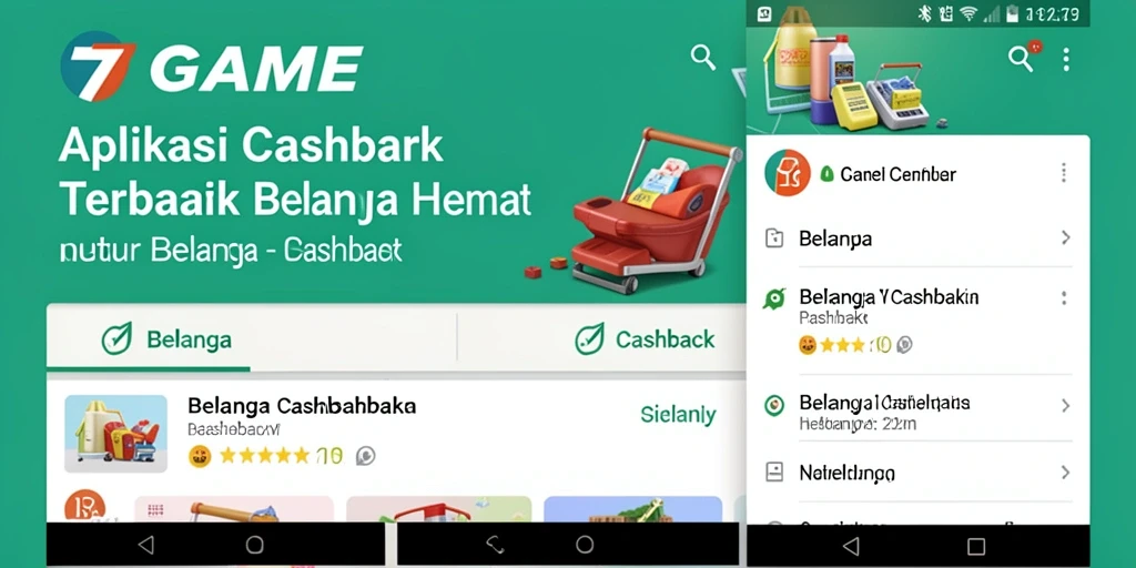Tampilan antarmuka aplikasi 7GAME yang menampilkan berbagai penawaran cashback.