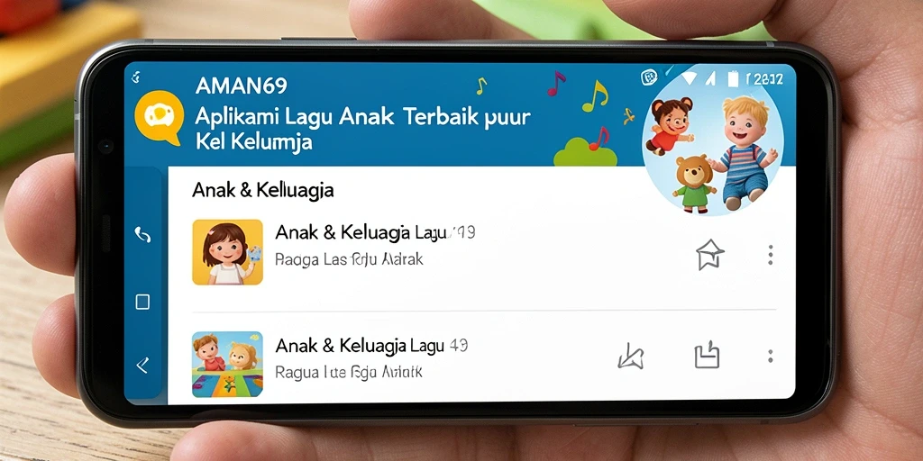 Antarmuka AMAN69 yang menarik dan ceria untuk lagu anak.