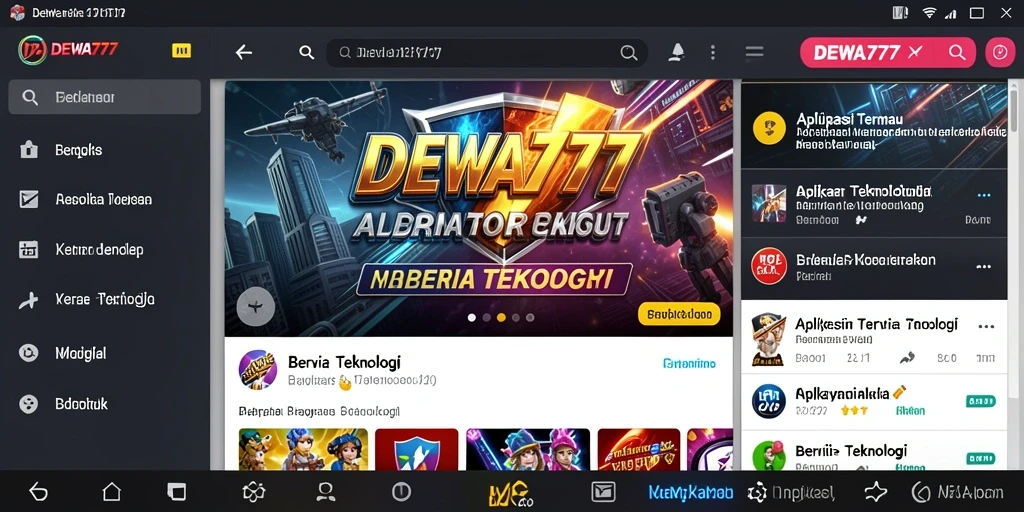 Tampilan utama DEWA777 yang modern dan fungsional.