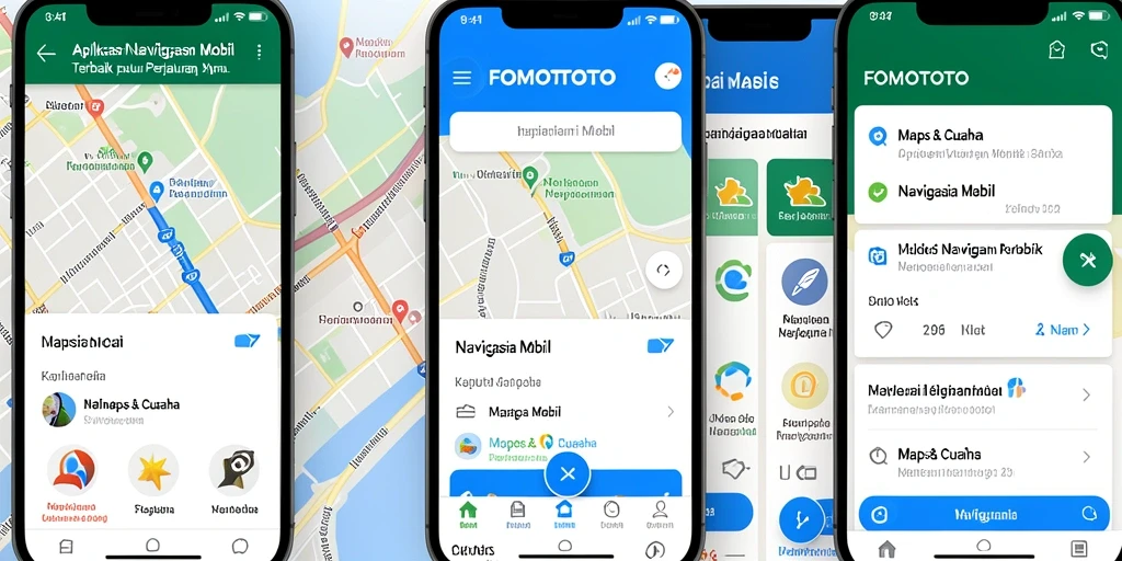 Antarmuka FOMOTOTO yang intuitif untuk navigasi mobil.