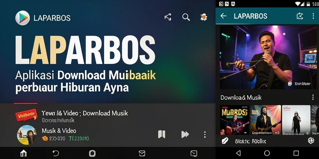 Tampilan antarmuka pengguna LAPARBOS untuk Download Musik yang intuitif.