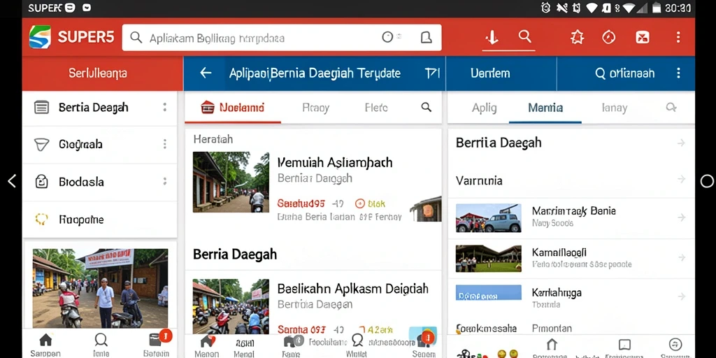 Tampilan antarmuka SUPER5, aplikasi berita daerah yang informatif.