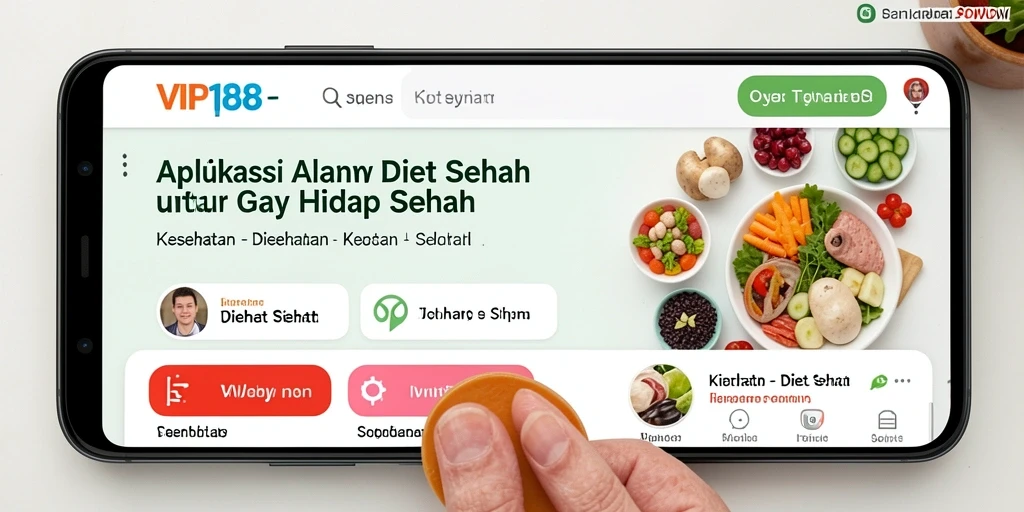 Tampilan antarmuka VIP188 yang sederhana dan menarik untuk Diet Sehat.